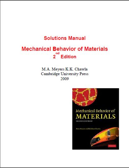 Solution Manual Mechanical Behavior of Materials 2nd Edition
